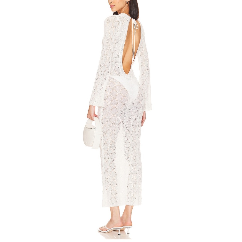 Dylan Deep V Maxi Dress in Ivory